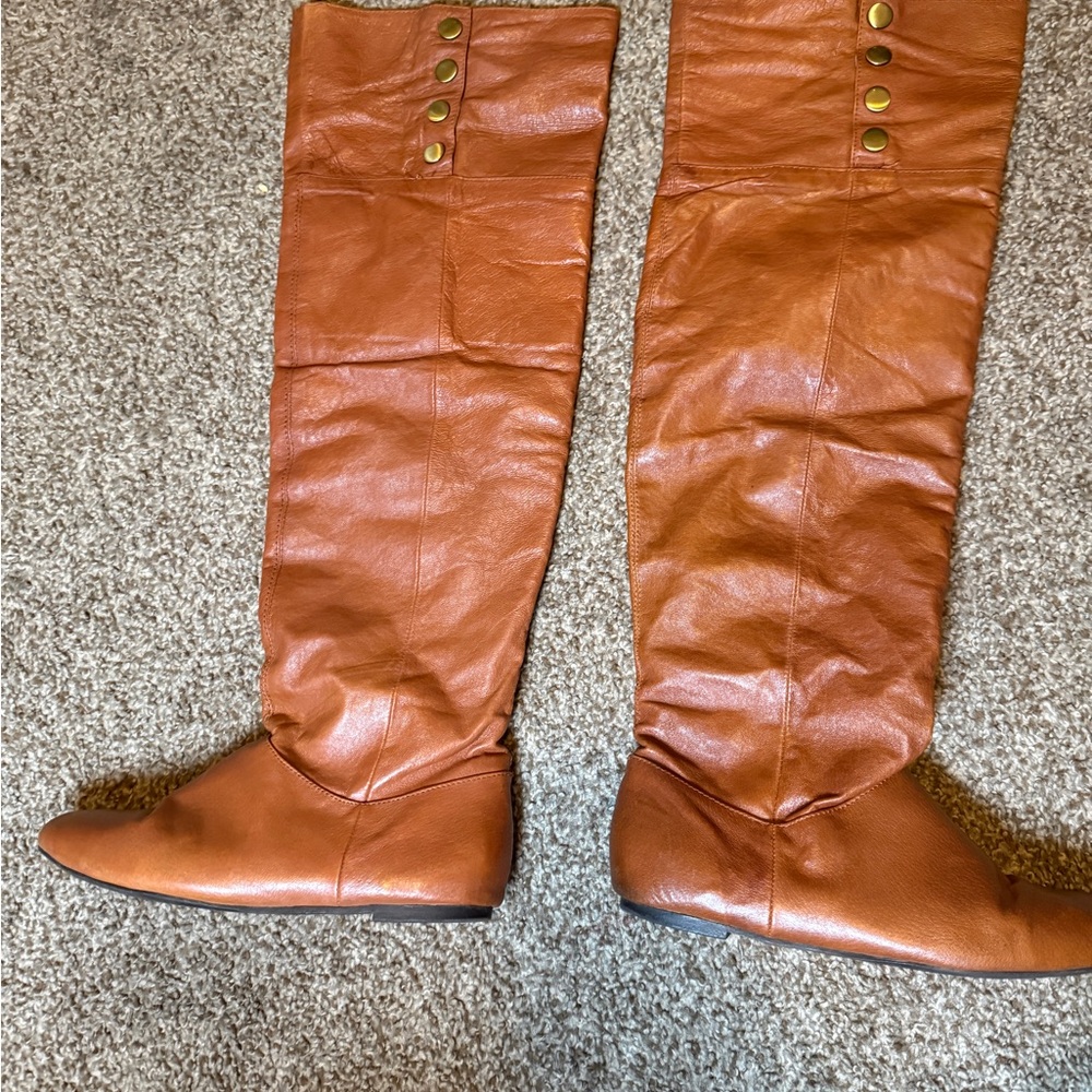 Chinese Laundry Brown Leather Knee-High Boots